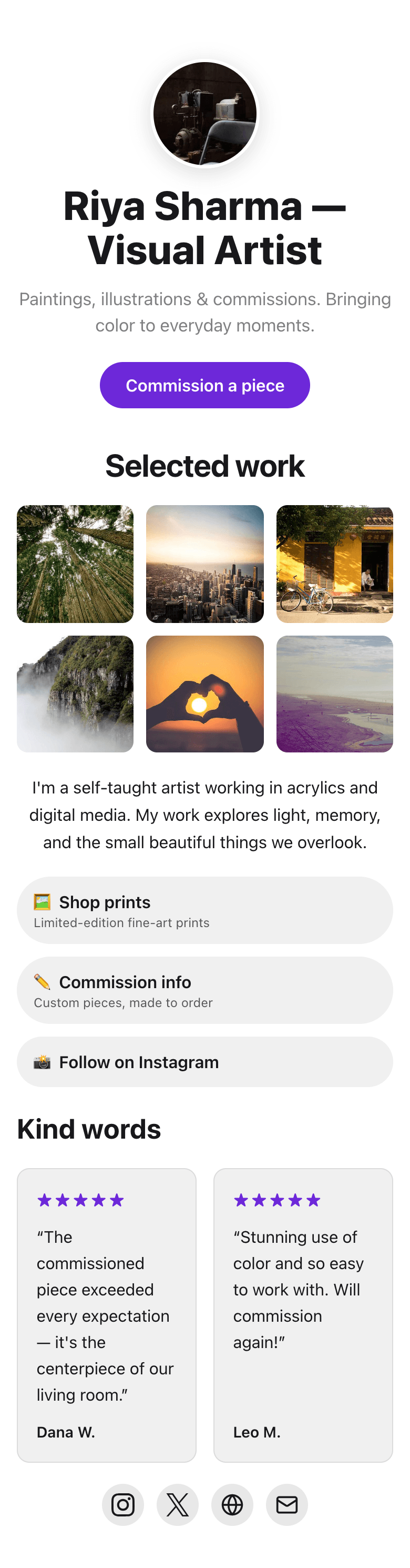Artist example site