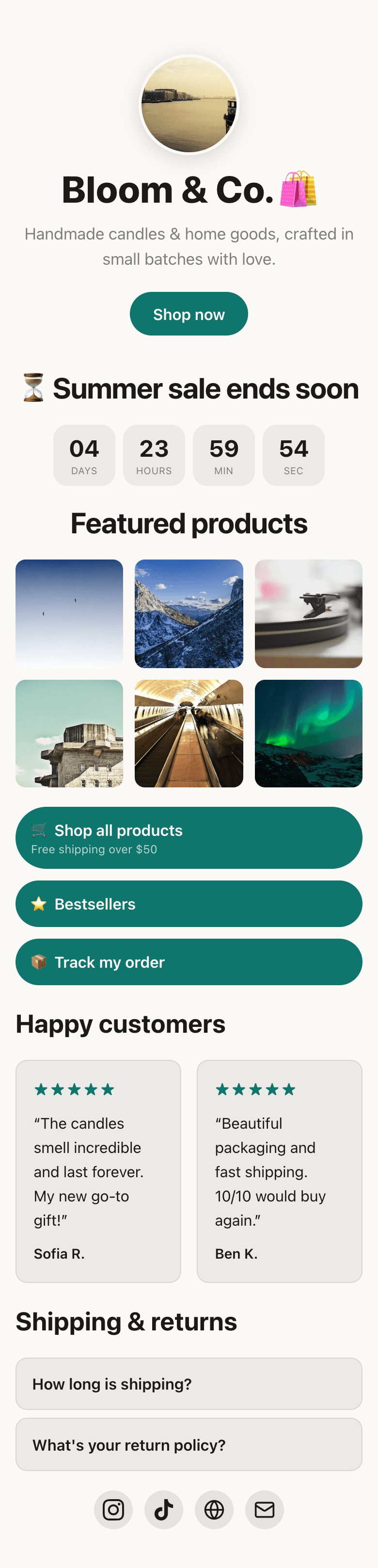 Product Seller example site