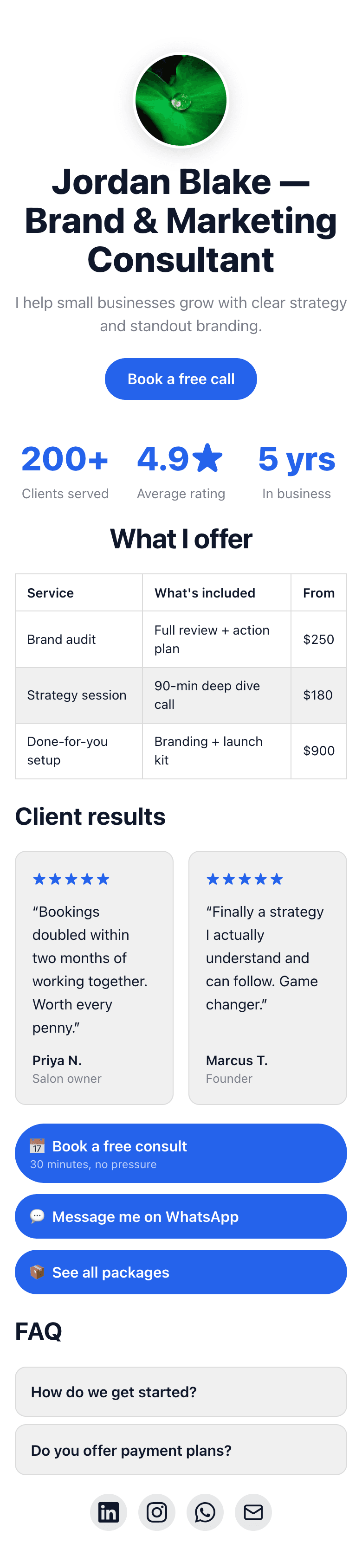Service Provider example site