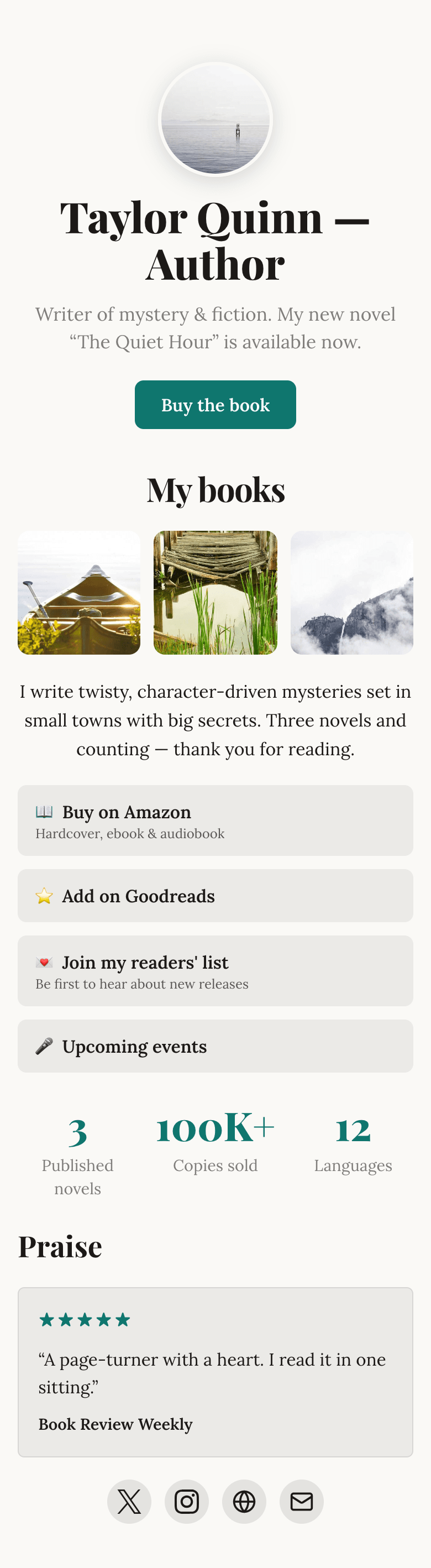 Example BonPages site for authors