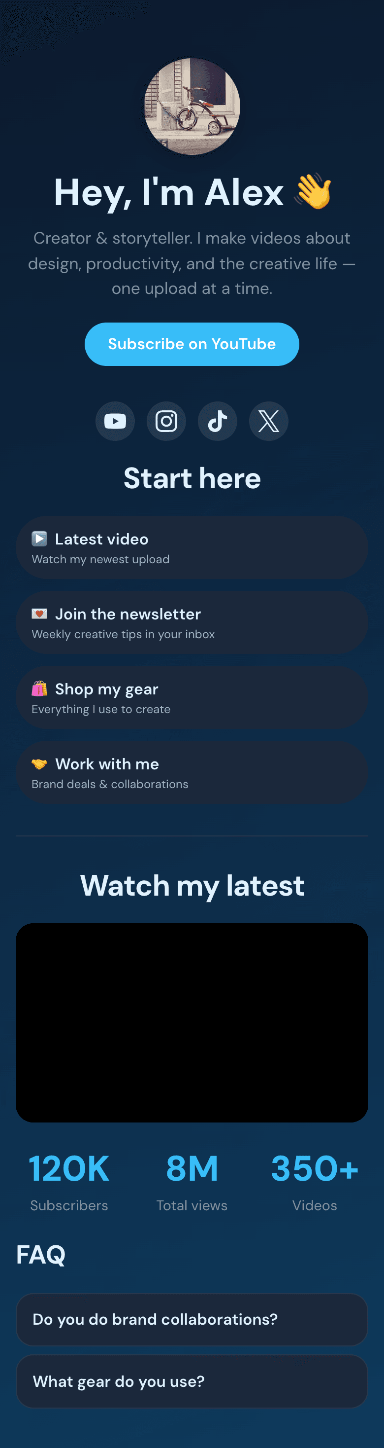 Example BonPages site for podcasters