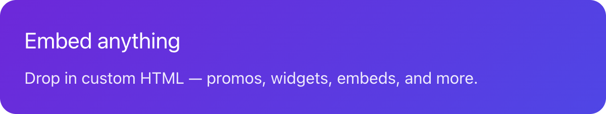 Custom HTML block preview