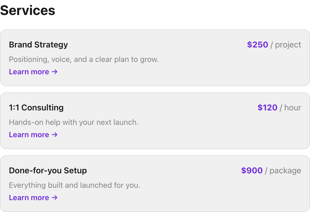 Services block preview