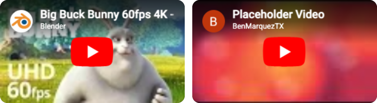 Video gallery block preview